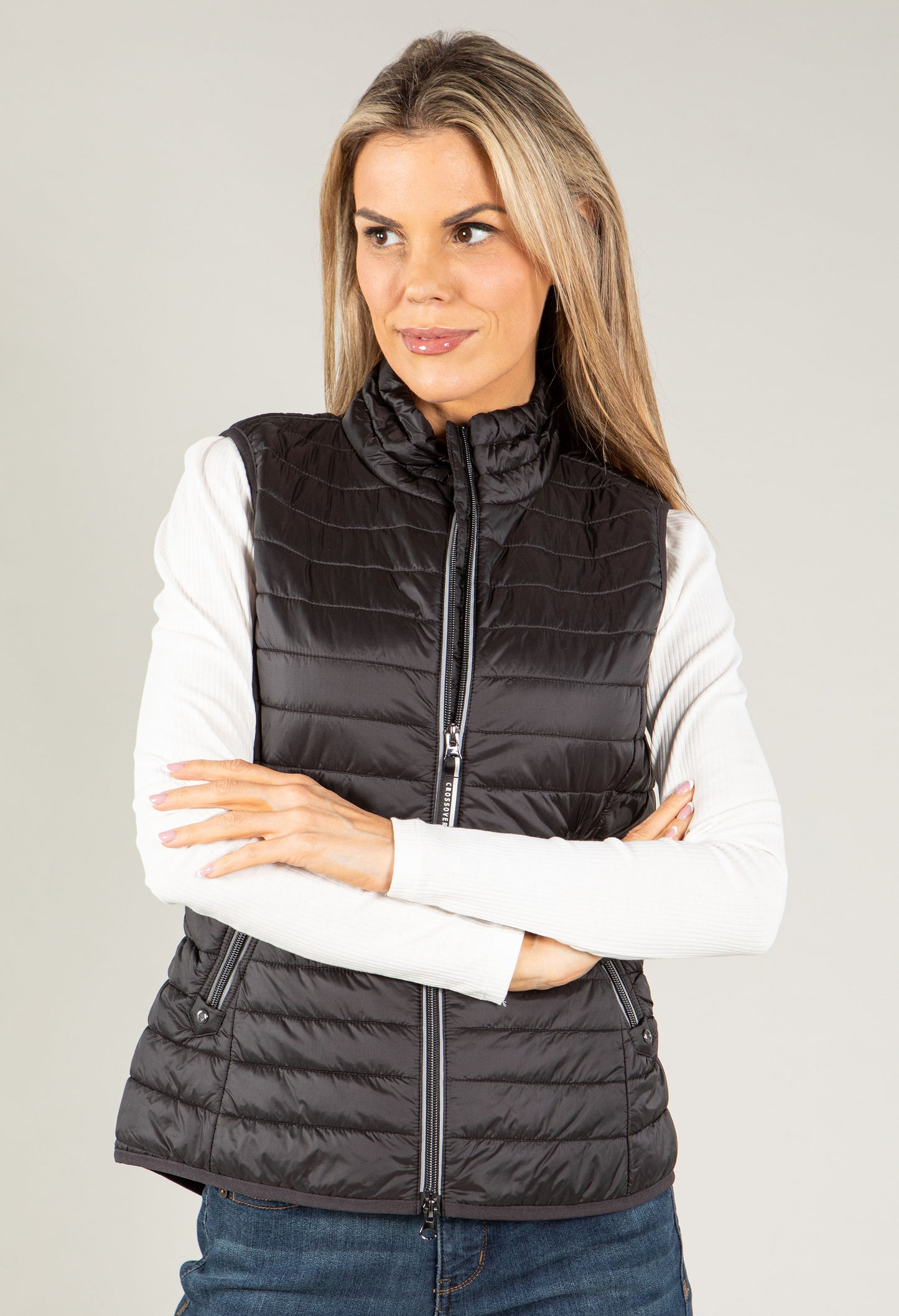 Quilted Gilet with Stand Up Collar