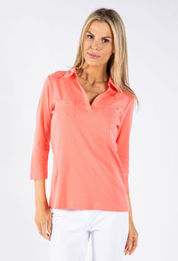 Diamante Detail Polo Top