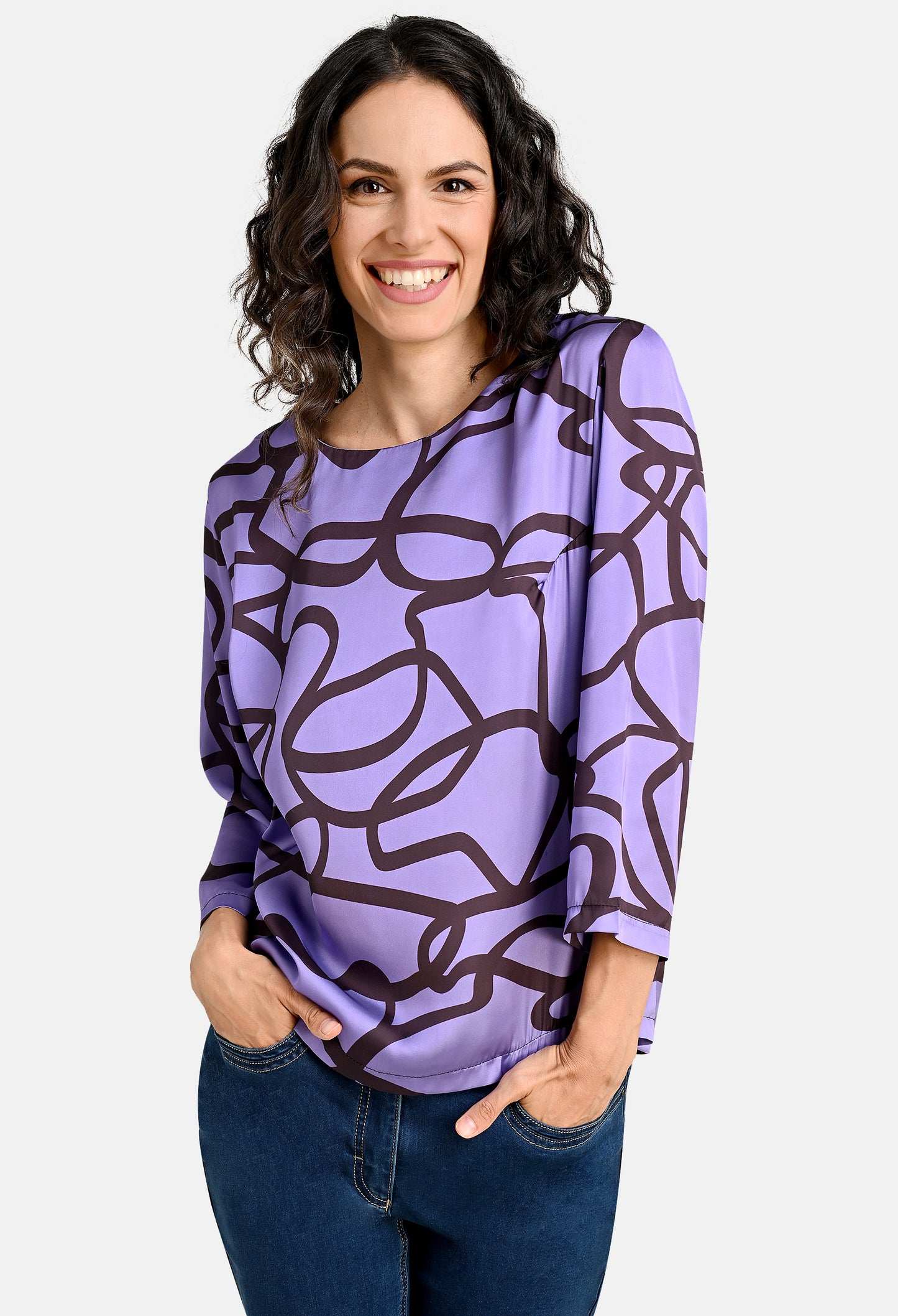 Silk Circle Pattern Blouse