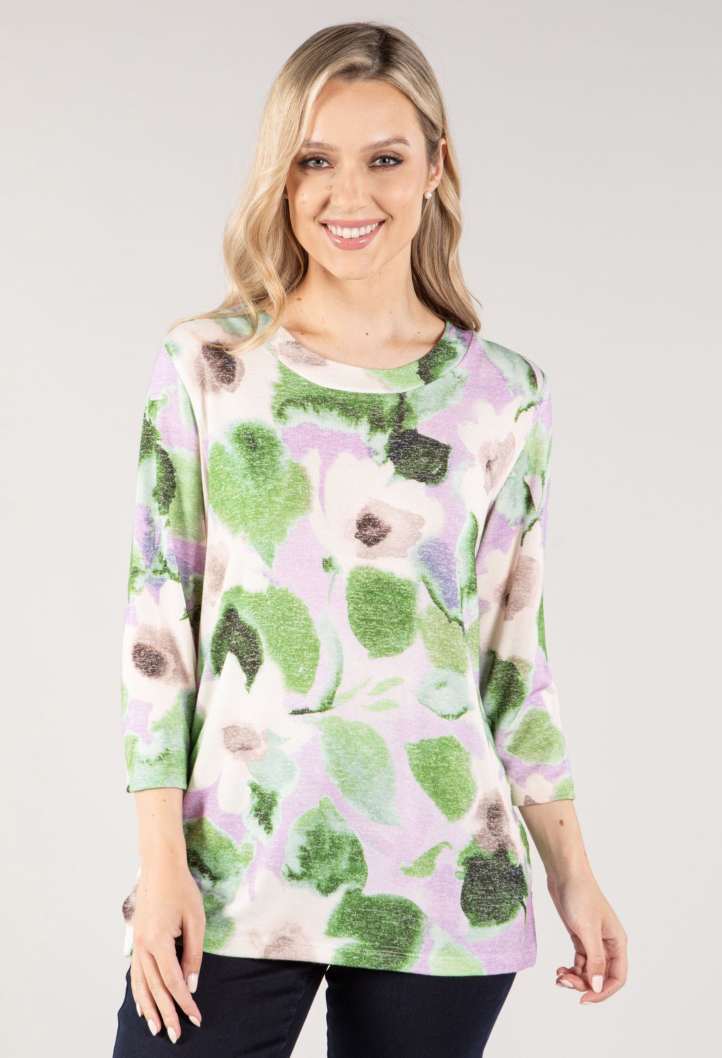 Soft Touch Floral Knit Pullover