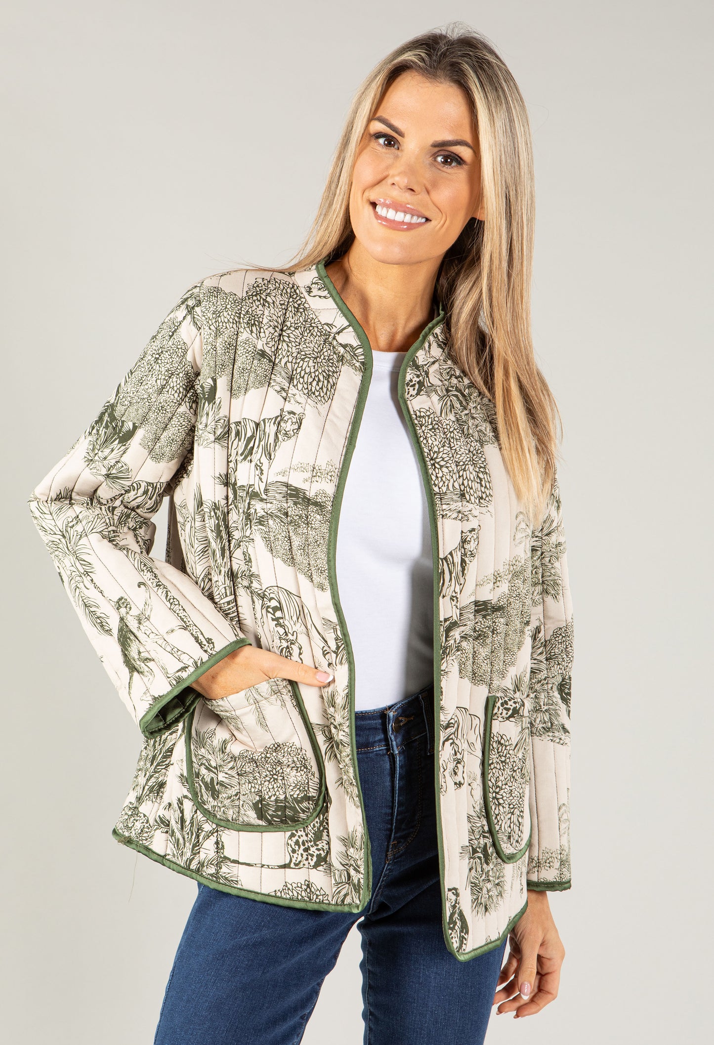 Jungle Print Quilted Jacket