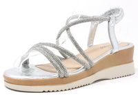 Diamante Cross Strap Sandal