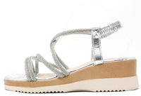 Diamante Cross Strap Sandal