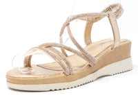 Diamante Cross Strap Sandal