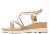 Diamante Cross Strap Sandal