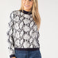 Snake Print Knit Pullover