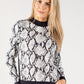 Snake Print Knit Pullover