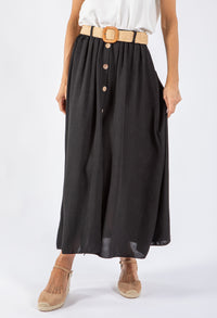 Flowing Skirt with Woven Belt