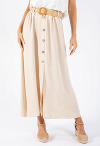 Flowing Skirt with Woven Belt