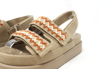Embroidered Double Strap Sandal