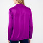 V-Neck Long Sleeve Satin Blouse