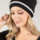 Contrast Stripe Bobble Hat