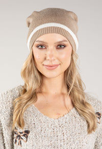 Contrast Stripe Bobble Hat