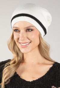 Contrast Stripe Bobble Hat