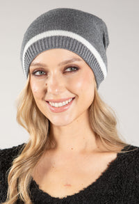 Contrast Stripe Bobble Hat