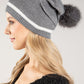 Contrast Stripe Bobble Hat