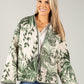 Botanical Tie Front Quilted Jacket