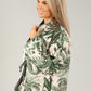 Botanical Tie Front Quilted Jacket