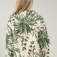 Botanical Tie Front Quilted Jacket