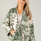 Botanical Tie Front Quilted Jacket