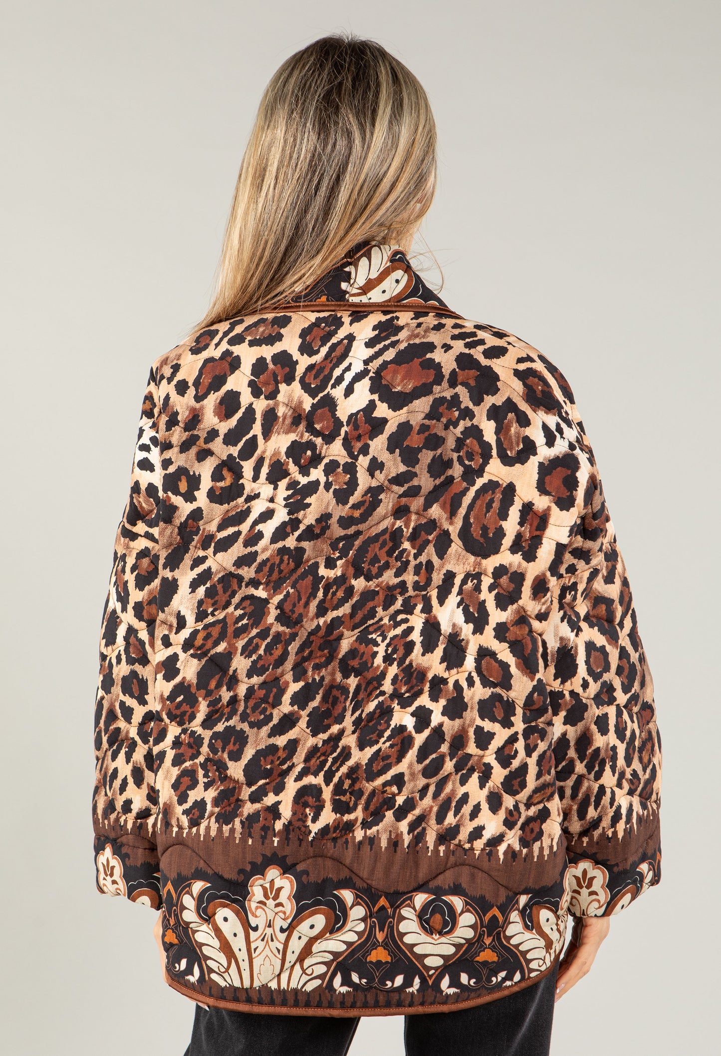 Leopard Print Quilted Jacket