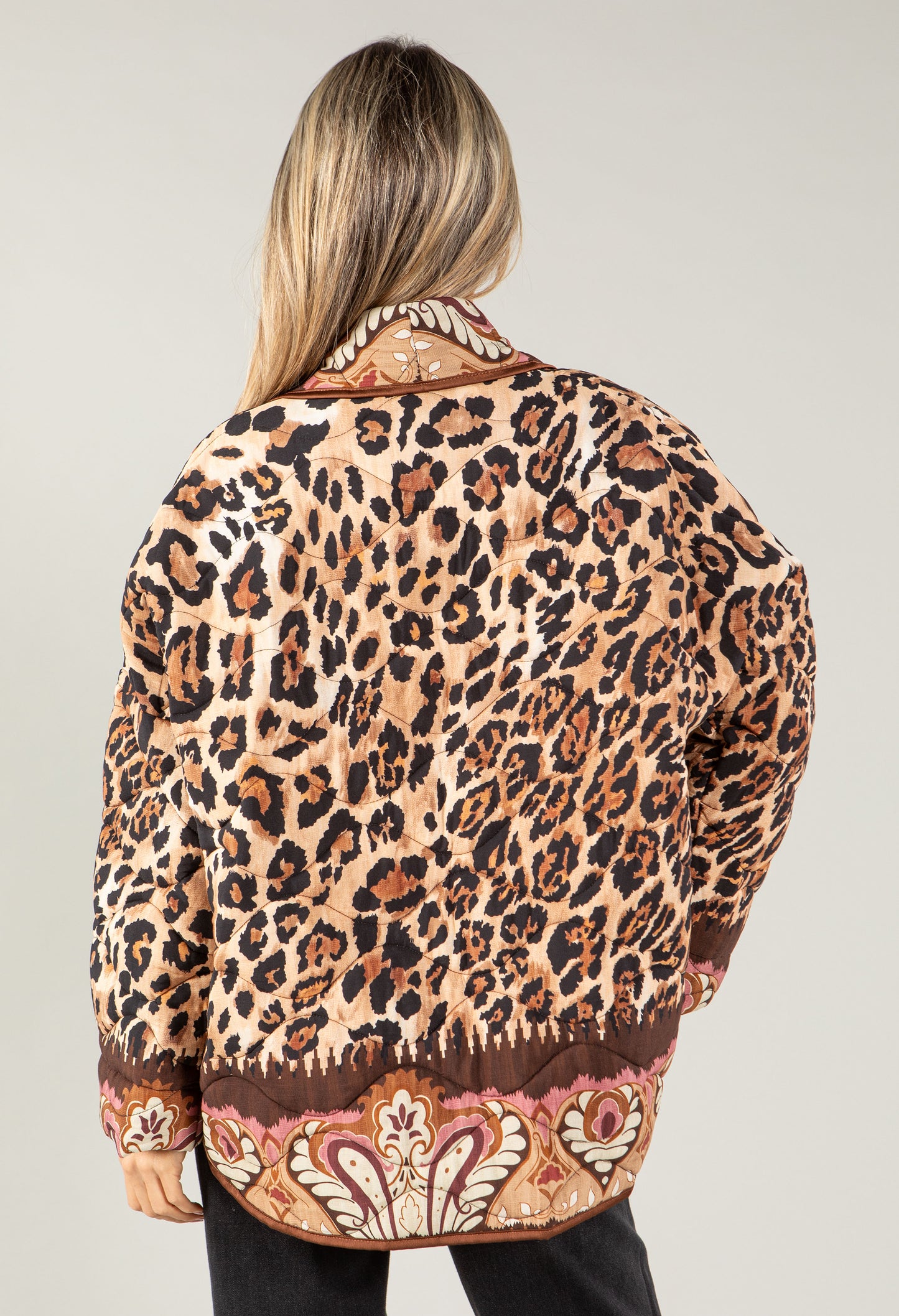 Leopard Print Quilted Jacket