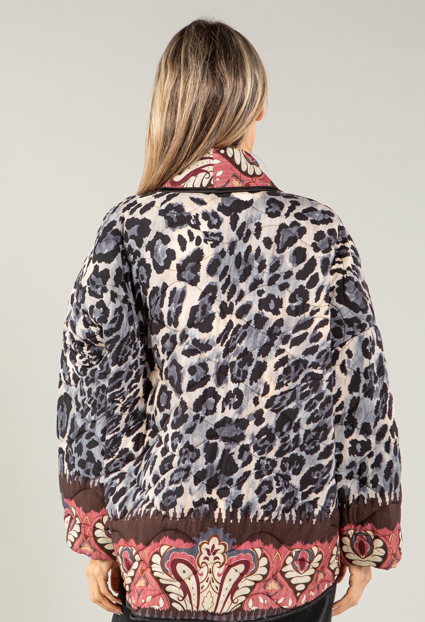 Leopard Print Quilted Jacket