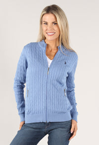 Cable Knit Zip Up Sweater