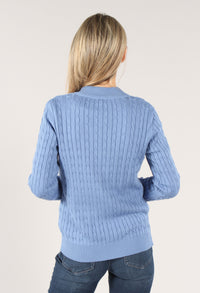 Cable Knit Zip Up Sweater