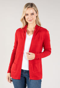 Ribbed Zip Up Cardigan