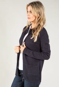 Ribbed Zip Up Cardigan