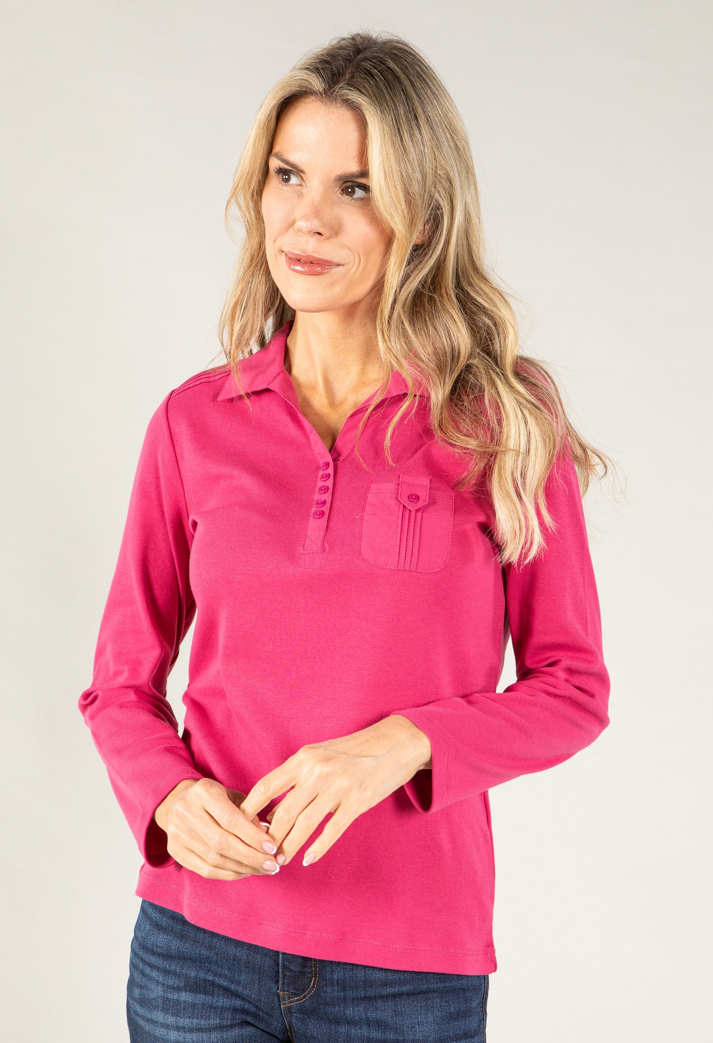 Long Sleeve Polo Top