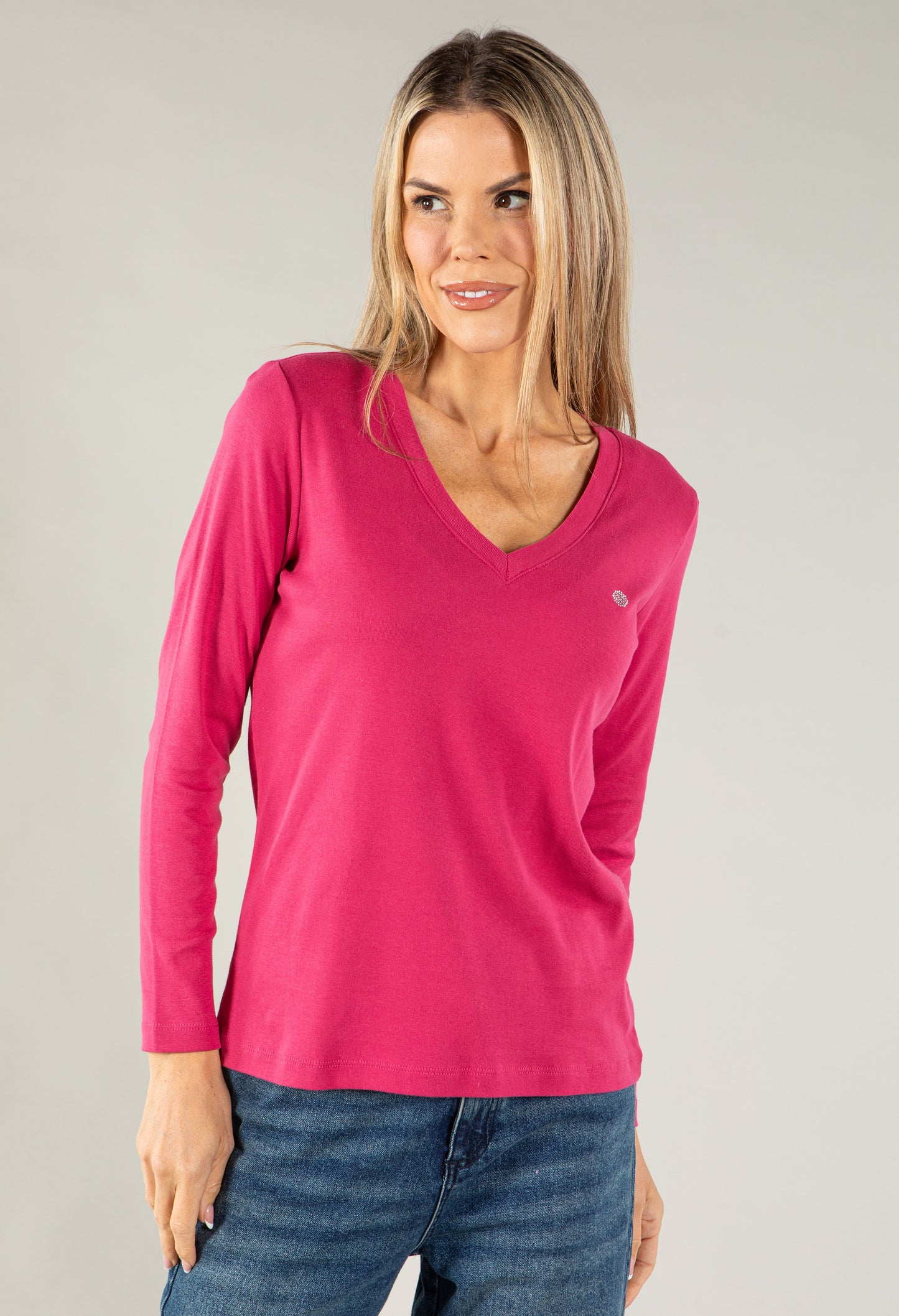 V Neck Long Sleeve Top