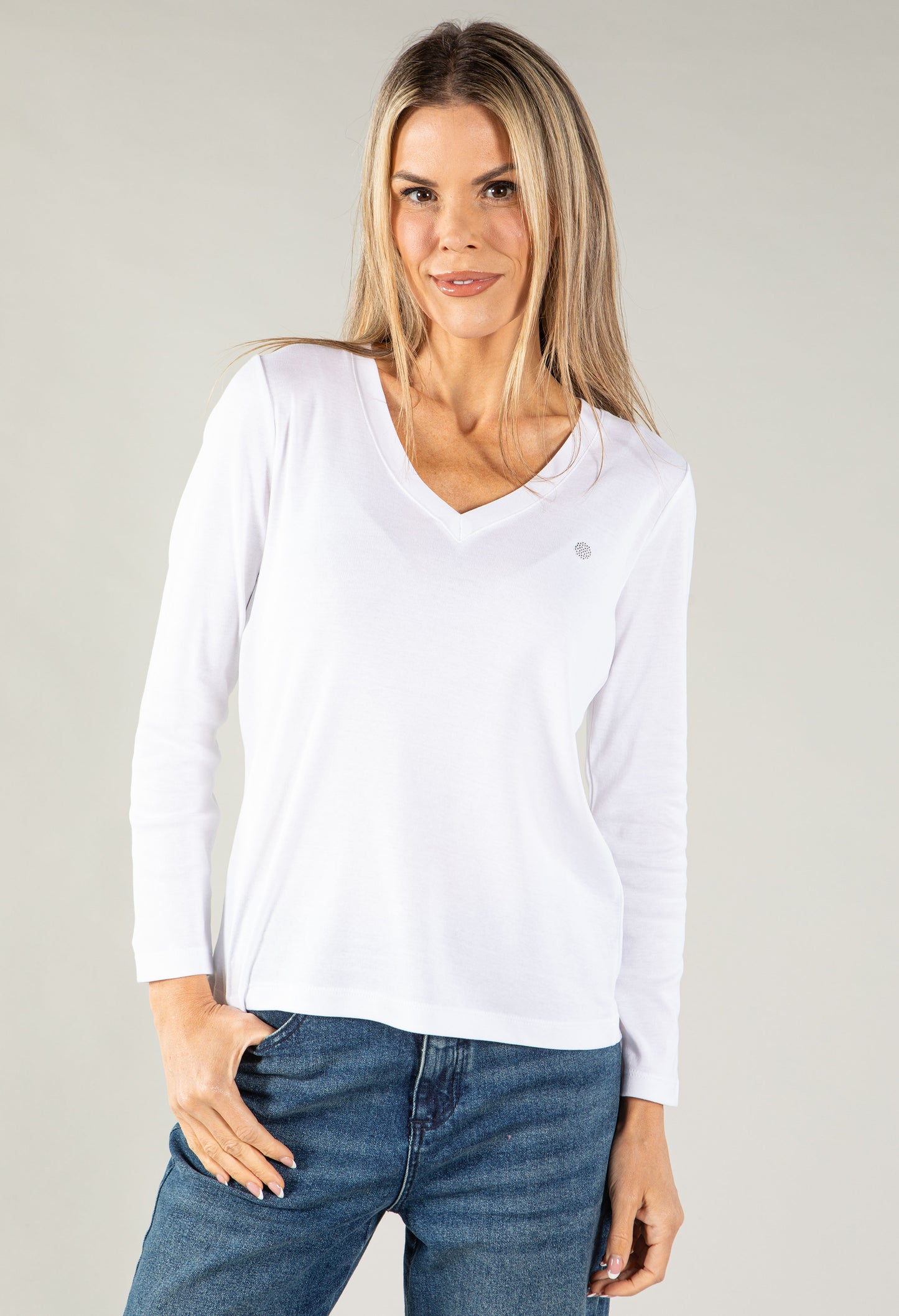 V Neck Long Sleeve Top