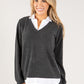 Two in One Super Soft V Neck Pullover