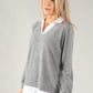 Two in One Super Soft V Neck Pullover