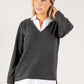 Two in One Super Soft V Neck Pullover