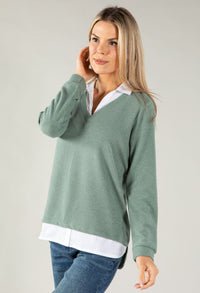 Two in One Super Soft V Neck Pullover