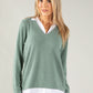 Two in One Super Soft V Neck Pullover