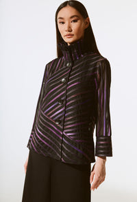 Striped High-Neck Jacket