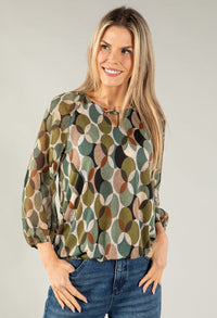 Geometric Print Blouse