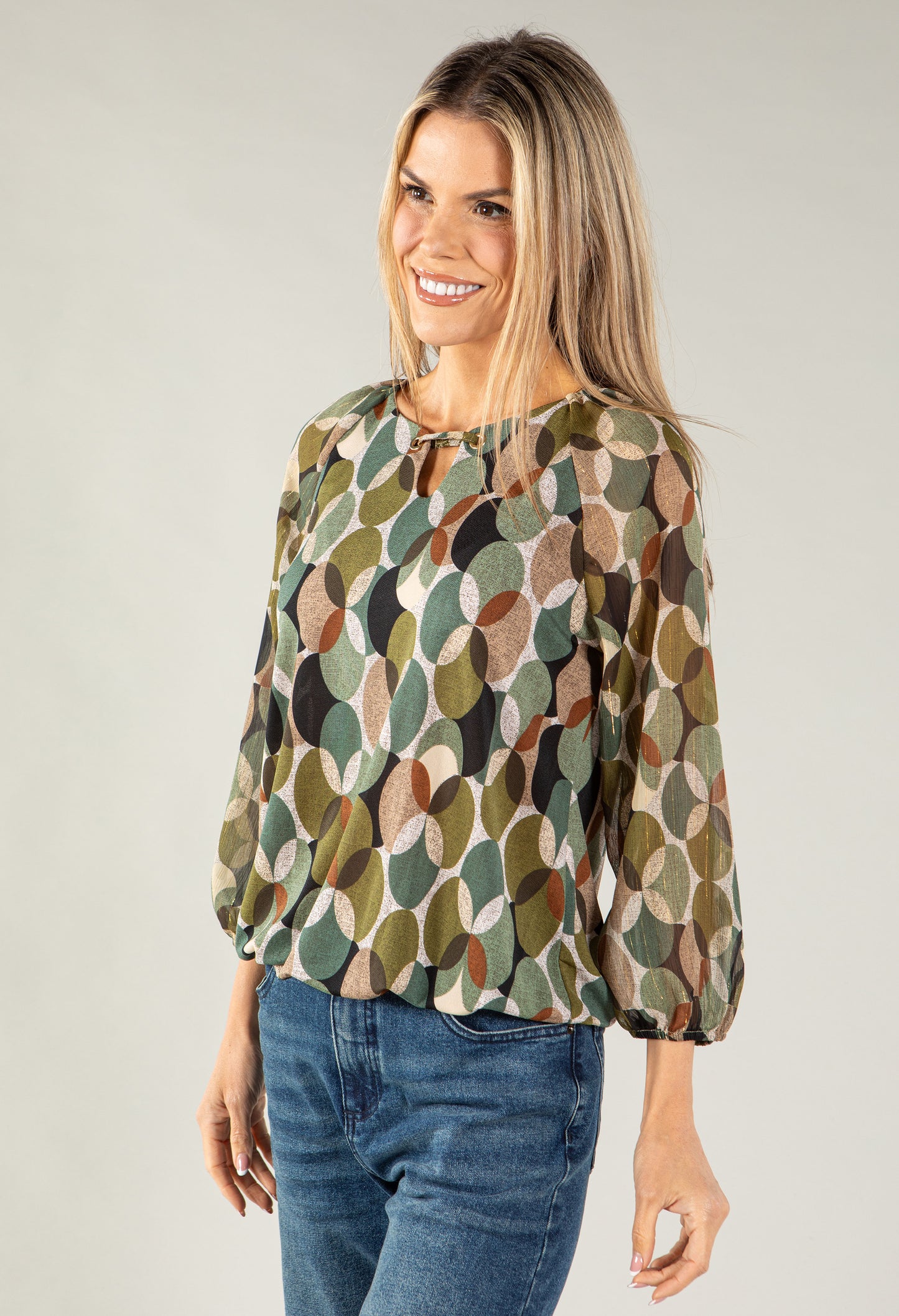 Geometric Print Blouse