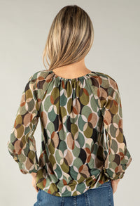 Geometric Print Blouse