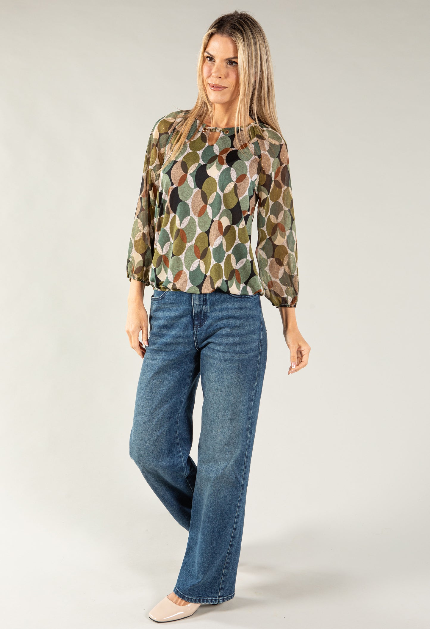 Geometric Print Blouse