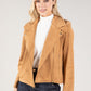 Suedette Sherpa Collar Biker Jacket