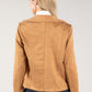 Suedette Sherpa Collar Biker Jacket