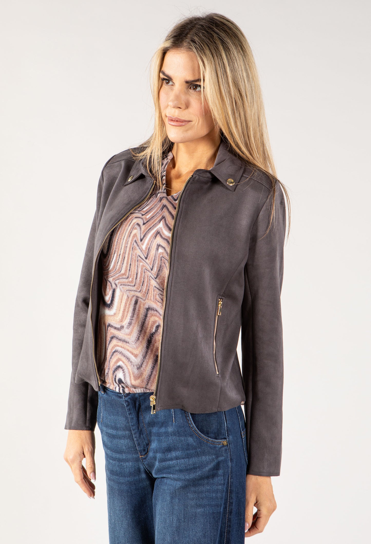 Suedette Biker Jacket