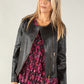 Vintage Leather Frill Detail Jacket