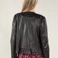 Vintage Leather Frill Detail Jacket