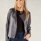 Vintage Leather Frill Detail Jacket